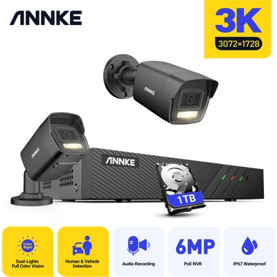 Annke 3k Cámaras De Videovigilancia Poe 8ch Nvr 2x5mp Cámara Doble Luz Smart Visión Nocturna Sistema Seguridad Poe Cámara,1tb Annke 3k Cámaras De Videovigilancia Poe 8ch Nvr 2x5mp Cámara Doble Luz Smart Visión Nocturna Sistema Seguridad Poe Cámara,1tb