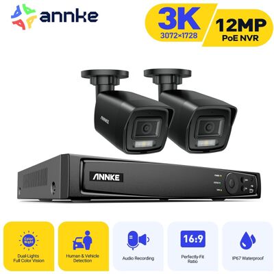 Annke - Kit Camara De Vigilancia Exterior Smart Luz Dual Con 2 Cámaras 5mp Visión Nocturna Alarma E-mail Sistema De Cámara App/pc Remoto Annke - Kit Camara De Vigilancia Exterior Smart Luz Dual Con 2 Cámaras 5mp Visión Nocturna Alarma E-mail Sistema De Cámara App/pc Remoto
