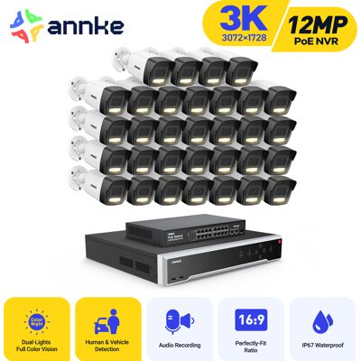 Annke - 3k Cámara De Seguridad Exterior, 32ch Nvr 32 Cámara Ip Poe Detección De Personas Vehículos, Visión Nocturna Color, Kit De Videovigilancia Annke - 3k Cámara De Seguridad Exterior, 32ch Nvr 32 Cámara Ip Poe Detección De Personas Vehículos, Visión Nocturna Color, Kit De Videovigilancia