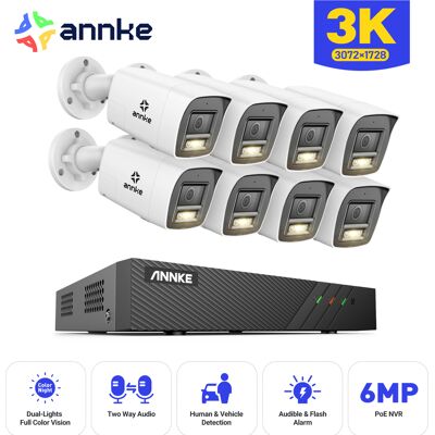 Kit De Videovigilancia Exterior,8×5mp Cámaras Audio Bidireccional,detección Movimiento,color Visión Nocturna,poe App/pc Remoto Sistema De Seguridad - Annke Kit De Videovigilancia Exterior,8×5mp Cámaras Audio Bidireccional,detección Movimiento,color Visión Nocturna,poe App/pc Remoto Sistema De Seguridad - Annke