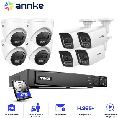 12mp Kits De Videovigilancia Exterior,16ch Nvr Con 8x12mp Cámara Ip Poe Visión Nocturna Color Detección Movimiento 4 Tower+4 Balle,4tb Hdd - Annke 12mp Kits De Videovigilancia Exterior,16ch Nvr Con 8x12mp Cámara Ip Poe Visión Nocturna Color Detección Movimiento 4 Tower+4 Balle,4tb Hdd - Annke