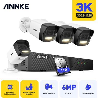 Annke - Kit De Videovigilancia Poe Exterior Nvr 4×5mp Cámara Vigilancia Cámaras Alarma Visión Nocturna Sistema Seguridad 1tb Annke - Kit De Videovigilancia Poe Exterior Nvr 4×5mp Cámara Vigilancia Cámaras Alarma Visión Nocturna Sistema Seguridad 1tb