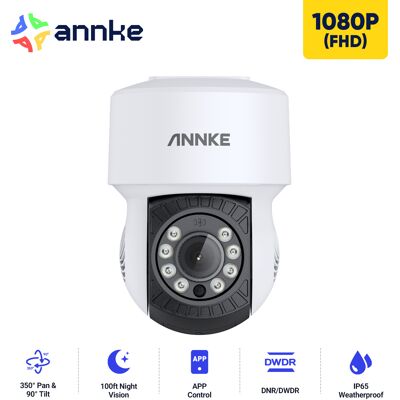 Annke - 1080p Cámara De Vigilancia Domo Pt Con Cable, Visión Nocturna, Seguridad Para Exteriores, Ip65 Annke - 1080p Cámara De Vigilancia Domo Pt Con Cable, Visión Nocturna, Seguridad Para Exteriores, Ip65