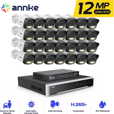 12mp Poe Cámara De Seguridad,32ch Nvr 28 Cámara Poe Visión Nocturna Detección Movimiento App/pc Remoto Kit De Videovigilancia - Annke 12mp Poe Cámara De Seguridad,32ch Nvr 28 Cámara Poe Visión Nocturna Detección Movimiento App/pc Remoto Kit De Videovigilancia - Annke