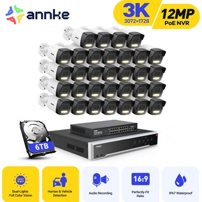 3k Cámara De Seguridad Exterior, 32ch Nvr 32 Cámara Ip Poe Detección De Personas Vehículos, Visión Nocturna Color, Kit De Videovigilancia,6tb Hdd - Annke 3k Cámara De Seguridad Exterior, 32ch Nvr 32 Cámara Ip Poe Detección De Personas Vehículos, Visión Nocturna Color, Kit De Videovigilancia,6tb Hdd - Annke