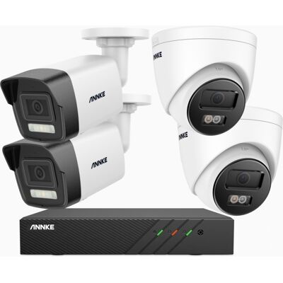 5mp Poe Sistema De Seguridad 8ch Nvr 2 Cámara Bullet Y 2 Cámara Tower Visión Nocturna A Color,4tb Hdd - Annke 5mp Poe Sistema De Seguridad 8ch Nvr 2 Cámara Bullet Y 2 Cámara Tower Visión Nocturna A Color,4tb Hdd - Annke