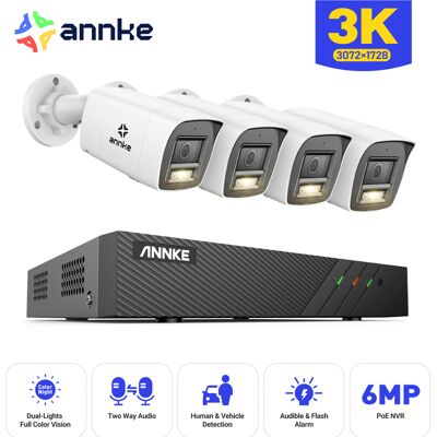 Annke - Kit De Videovigilancia Exterior,4×5mp Cámaras Audio Bidireccional,detección Movimiento,color Visión Nocturna,poe App/pc Remoto Sistema De Seguridad Annke - Kit De Videovigilancia Exterior,4×5mp Cámaras Audio Bidireccional,detección Movimiento,color Visión Nocturna,poe App/pc Remoto Sistema De Seguridad