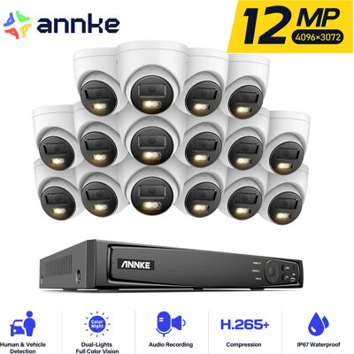 12mp Kit De Videovigilancia Para Exteriores,16 Cámaras Poe Exteriores De 12mp Audio, Detección De Personas/vehículos Nvr De 16 Canales, Visión Nocturna En Color - Annke 12mp Kit De Videovigilancia Para Exteriores,16 Cámaras Poe Exteriores De 12mp Audio, Detección De Personas/vehículos Nvr De 16 Canales, Visión Nocturna En Color - Annke