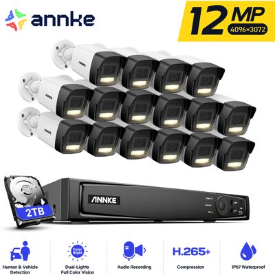 12mp Kit De Videovigilancia Poe 16 Canales,detección Inteligente De Personas Vehículos, Cámara Ip Poe Exteriores Impermeable 16x12mp, Grabación 24/7, Visión Nocturna Color 2tb - Annke 12mp Kit De Videovigilancia Poe 16 Canales,detección Inteligente De Personas Vehículos, Cámara Ip Poe Exteriores Impermeable 16x12mp, Grabación 24/7, Visión Nocturna Color 2tb - Annke