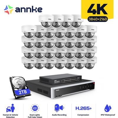 Kit De Videovigilancia Cable,32ch Nvr 32× Cámara Ip Poe Visión Nocturna Color App/pc Remote Kit De Videovigilancia,2tb Hdd - Annke Kit De Videovigilancia Cable,32ch Nvr 32× Cámara Ip Poe Visión Nocturna Color App/pc Remote Kit De Videovigilancia,2tb Hdd - Annke