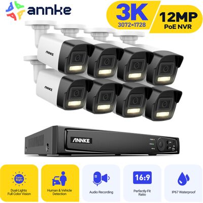 Sistema De Cámaras Seguridad Exterior 8 Cámaras Detección Movimiento Alarma E-mali Kit Cámara De Vigilancia Acceso Remoto - Annke Sistema De Cámaras Seguridad Exterior 8 Cámaras Detección Movimiento Alarma E-mali Kit Cámara De Vigilancia Acceso Remoto - Annke