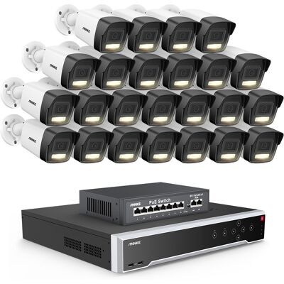3k Cámara De Seguridad Exterior, 32ch Nvr 24 Cámara Ip Poe Detección De Personas Vehículos, Visión Nocturna Color, Kit De Videovigilancia,8tb Hdd - Annke 3k Cámara De Seguridad Exterior, 32ch Nvr 24 Cámara Ip Poe Detección De Personas Vehículos, Visión Nocturna Color, Kit De Videovigilancia,8tb Hdd - Annke