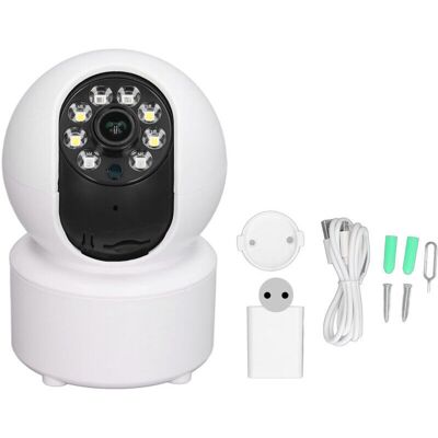 OEM Cámara De Vigilancia Wifi Hd De 3 Mp, Visión Nocturna A Color, Audio Bidireccional, Alarma Con Sirena, Alimentación De 100-240 V, Enchufe Europeo. OEM Cámara De Vigilancia Wifi Hd De 3 Mp, Visión Nocturna A Color, Audio Bidireccional, Alarma Con Sirena, Alimentación De 100-240 V, Enchufe Europeo.