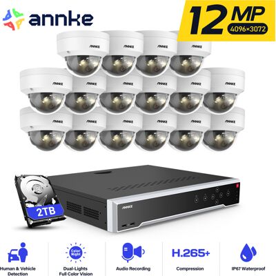 12mp Kit De Cámara Seguridad Cable,32ch Nvr 16 Cámara Poe Visión Nocturna Detección Movimiento Kit De Videovigilancia App/pc Remoto,2tb Hdd - Annke 12mp Kit De Cámara Seguridad Cable,32ch Nvr 16 Cámara Poe Visión Nocturna Detección Movimiento Kit De Videovigilancia App/pc Remoto,2tb Hdd - Annke