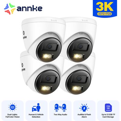 Annke - 5mp Exterior Poe Cámara De Seguridad Visión Nocturna Detección Movimiento Audio Bidireccional,4pcs Annke - 5mp Exterior Poe Cámara De Seguridad Visión Nocturna Detección Movimiento Audio Bidireccional,4pcs