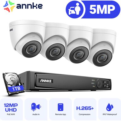 Annke - 8ch Cámara De Videovigilancia Sistema Seguridad 4k Nvr 4×5mp Cámara Visión Nocturna Detección De Movimiento Remoto,1tb Annke - 8ch Cámara De Videovigilancia Sistema Seguridad 4k Nvr 4×5mp Cámara Visión Nocturna Detección De Movimiento Remoto,1tb