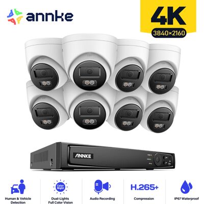 ANNKE - 8CH NVR Kit - 8MP Turret - Dual Light - Security ANNKE - 8CH NVR Kit - 8MP Turret - Dual Light - Security