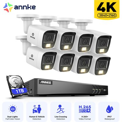 4k Kit De Vigilancia Exterior,8ch Dvr 8 Cámaras,ip67,visión Nocturna Color E Ir, Sistema De Seguridad De Acceso Remoto,1tb - Annke 4k Kit De Vigilancia Exterior,8ch Dvr 8 Cámaras,ip67,visión Nocturna Color E Ir, Sistema De Seguridad De Acceso Remoto,1tb - Annke