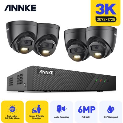 Annke - 5mp Kit Cámara Vigilancia 4 Cámaras Smart Visión Nocturna Doble Luz Motion Detection Cctv Sistema Cámara Seguridad Annke - 5mp Kit Cámara Vigilancia 4 Cámaras Smart Visión Nocturna Doble Luz Motion Detection Cctv Sistema Cámara Seguridad