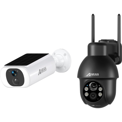 Anran Cámara De Vigilancia Ptz Inalámbrica 3mp Q03 Negra Con Panel Solar Separado + Cámara A Batería C3 Blanca Con Panel Solar Integrado Anran Cámara De Vigilancia Ptz Inalámbrica 3mp Q03 Negra Con Panel Solar Separado + Cámara A Batería C3 Blanca Con Panel Solar Integrado