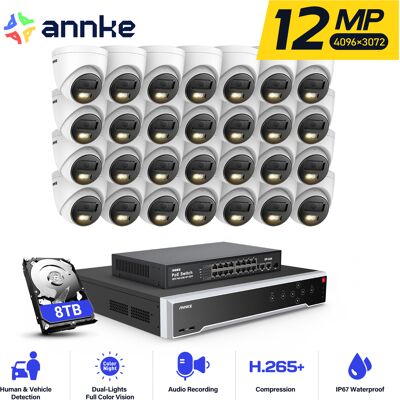 12mp Kit De Cámara Seguridad Exteriores,32ch Nvr 28 Cámara Poe Visión Nocturna App/pc Remoto Detección Movimiento Kit De Videovigilancia,8tb Hdd - Annke 12mp Kit De Cámara Seguridad Exteriores,32ch Nvr 28 Cámara Poe Visión Nocturna App/pc Remoto Detección Movimiento Kit De Videovigilancia,8tb Hdd - Annke