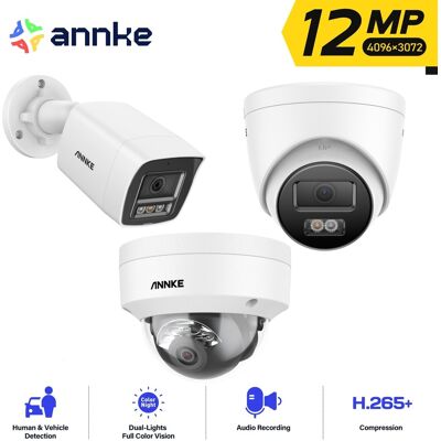 Annke - 12mp Cámara De Seguridad Exterior Visión Nocturna A Color Detección De Movimiento Acceso Remoto,3pcs Annke - 12mp Cámara De Seguridad Exterior Visión Nocturna A Color Detección De Movimiento Acceso Remoto,3pcs