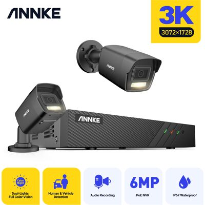 Annke - 3k Cámaras De Videovigilancia Poe 8ch Nvr 2x5mp Cámara Doble Luz Smart Visión Nocturna Sistema Seguridad Poe Cámara Annke - 3k Cámaras De Videovigilancia Poe 8ch Nvr 2x5mp Cámara Doble Luz Smart Visión Nocturna Sistema Seguridad Poe Cámara