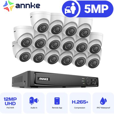 16ch Sistema De Videovigilancia Nvr 16 Cámaras Inteligentes Ir Visión Nocturna Cámara Exterior Kit De Videovigilancia Acceso Remoto - Annke 16ch Sistema De Videovigilancia Nvr 16 Cámaras Inteligentes Ir Visión Nocturna Cámara Exterior Kit De Videovigilancia Acceso Remoto - Annke
