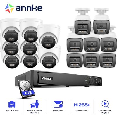 12mp Kits De Videovigilancia Poe Cable,16ch Nvr Con 16x12mp Cámara Detección Movimiento Color Visión Nocturna Grabación 24/7,8 Tower+8 Balle Cámara,6tb Hdd - Annke 12mp Kits De Videovigilancia Poe Cable,16ch Nvr Con 16x12mp Cámara Detección Movimiento Color Visión Nocturna Grabación 24/7,8 Tower+8 Balle Cámara,6tb Hdd - Annke