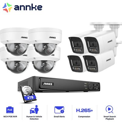 12mp Kits De Videovigilancia Poe,16ch Nvr Con 8x12mp Cámara Exterior Color Visión Nocturna Acceso Remoto Kit Cámaras De Vigilancia 4 Balle+4 Dôme,4tb Hdd - Annke 12mp Kits De Videovigilancia Poe,16ch Nvr Con 8x12mp Cámara Exterior Color Visión Nocturna Acceso Remoto Kit Cámaras De Vigilancia 4 Balle+4 Dôme,4tb Hdd - Annke