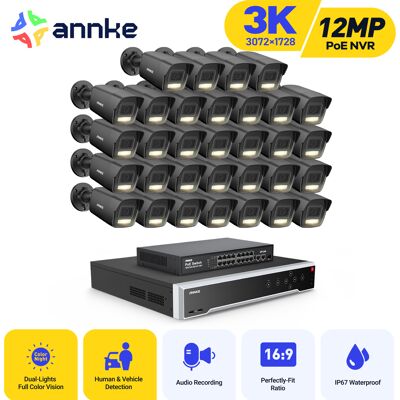 3k Cámara De Seguridad Exterior, 32ch Nvr 32× Cámara Ip Poe Visión Nocturna Color H.265+,remote Access Kit De Videovigilancia - Annke 3k Cámara De Seguridad Exterior, 32ch Nvr 32× Cámara Ip Poe Visión Nocturna Color H.265+,remote Access Kit De Videovigilancia - Annke