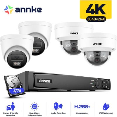Annke 4k 16ch Sistema De Cámaras De Seguridad 4 Tower Y 4 Dome Exterior Visión Nocturna Acceso Remoto,4tb Hdd Annke 4k 16ch Sistema De Cámaras De Seguridad 4 Tower Y 4 Dome Exterior Visión Nocturna Acceso Remoto,4tb Hdd