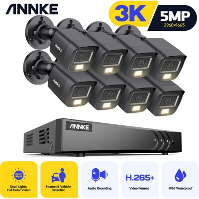 Annke - 5MP 8CH H.265 5-in-1 DVR 3K Exterior - 8 Cámaras - IP67 Resistente - Kit CCTV Annke - 5MP 8CH H.265 5-in-1 DVR 3K Exterior - 8 Cámaras - IP67 Resistente - Kit CCTV