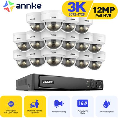 3k Kit De Videovigilancia Exteriores Cable,16ch Nvr Y 16x5mp Cámara Poe, Luz Dual Inteligente, Detección Personas/vehículos, Color Visión Nocturna - Annke 3k Kit De Videovigilancia Exteriores Cable,16ch Nvr Y 16x5mp Cámara Poe, Luz Dual Inteligente, Detección Personas/vehículos, Color Visión Nocturna - Annke