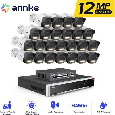 12mp Poe Cámara De Seguridad,32ch Nvr 24 Cámara Poe Visión Nocturna Detección Movimiento App/pc Remoto Kit De Videovigilancia - Annke 12mp Poe Cámara De Seguridad,32ch Nvr 24 Cámara Poe Visión Nocturna Detección Movimiento App/pc Remoto Kit De Videovigilancia - Annke