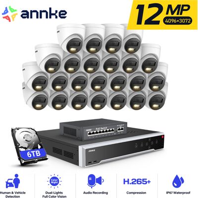 12mp Kit De Cámara Seguridad Exteriores,32ch Nvr 24 Cámara Poe Visión Nocturna App/pc Remoto Detección Movimiento Kit De Videovigilancia,6tb Hdd - Annke 12mp Kit De Cámara Seguridad Exteriores,32ch Nvr 24 Cámara Poe Visión Nocturna App/pc Remoto Detección Movimiento Kit De Videovigilancia,6tb Hdd - Annke