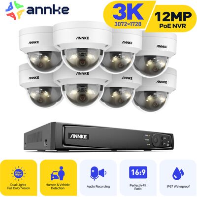3k Kit De Videovigilancia Exteriores Cable,16ch Nvr Y 8x5mp Cámara Poe, Luz Dual Inteligente, Detección Personas/vehículos, Color Visión Nocturna - Annke 3k Kit De Videovigilancia Exteriores Cable,16ch Nvr Y 8x5mp Cámara Poe, Luz Dual Inteligente, Detección Personas/vehículos, Color Visión Nocturna - Annke