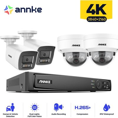4k 16ch Sistema De Cámaras De Seguridad 4 Bullet Y 4 Dome Exterior Visión Nocturna Acceso Remoto - Annke 4k 16ch Sistema De Cámaras De Seguridad 4 Bullet Y 4 Dome Exterior Visión Nocturna Acceso Remoto - Annke