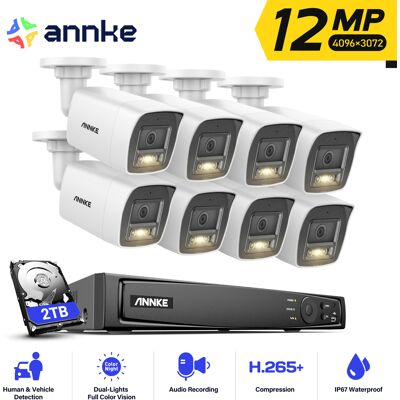 12mp Poe Kits De Videovigilancia,8pcs Cámaras Exterior Seguridad,detección Movimiento,grabación 24/7 Vision Nocturna,2tb Hdd - Annke 12mp Poe Kits De Videovigilancia,8pcs Cámaras Exterior Seguridad,detección Movimiento,grabación 24/7 Vision Nocturna,2tb Hdd - Annke