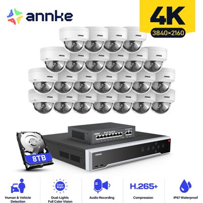 Kit De Videovigilancia Cable,32ch Nvr 24× Cámara Ip Poe Visión Nocturna Color App/pc Remote Kit De Videovigilancia,8tb Hdd - Annke Kit De Videovigilancia Cable,32ch Nvr 24× Cámara Ip Poe Visión Nocturna Color App/pc Remote Kit De Videovigilancia,8tb Hdd - Annke