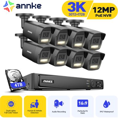 Kit Camara De Vigilancia Exterior Smart Luz Dual Con 8 Cámaras 5mp Visión Nocturna Alarma E-mail Sistema De Cámara App/pc Remoto 4tb - Annke Kit Camara De Vigilancia Exterior Smart Luz Dual Con 8 Cámaras 5mp Visión Nocturna Alarma E-mail Sistema De Cámara App/pc Remoto 4tb - Annke
