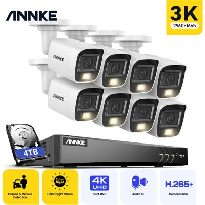 Annke Kit De Cámara Vigilancia Cable, 4k Dvr Y 8 Cámaras 5mp, Visión Nocturna Color, Micrófono Incorporado, Acceso Remoto, 4tb Annke Kit De Cámara Vigilancia Cable, 4k Dvr Y 8 Cámaras 5mp, Visión Nocturna Color, Micrófono Incorporado, Acceso Remoto, 4tb