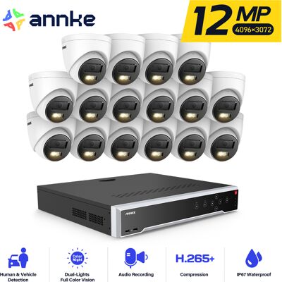 12mp Kit De Cámara Seguridad Exteriores,32ch Nvr 16 Cámara Poe Visión Nocturna App/pc Remoto Detección Movimiento Kit De Videovigilancia - Annke 12mp Kit De Cámara Seguridad Exteriores,32ch Nvr 16 Cámara Poe Visión Nocturna App/pc Remoto Detección Movimiento Kit De Videovigilancia - Annke