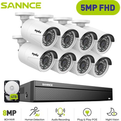 ANNKE Sannce Sistema De Cámaras Cctv Cable Poe,16 Canales Cámara De Seguridad Poe De 5mp × ,grabación 24/7 Visión Nocturna,4tb Hdd ANNKE Sannce Sistema De Cámaras Cctv Cable Poe,16 Canales Cámara De Seguridad Poe De 5mp × ,grabación 24/7 Visión Nocturna,4tb Hdd
