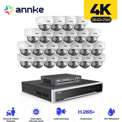 Annke - Kit De Videovigilancia Cable,32ch Nvr 24× Cámara Ip Poe Visión Nocturna Color App/pc Remote Kit De Videovigilancia Annke - Kit De Videovigilancia Cable,32ch Nvr 24× Cámara Ip Poe Visión Nocturna Color App/pc Remote Kit De Videovigilancia