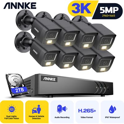 Annke - 5mp 8ch Sistema De Seguridad De Vídeo H.265 + 5 En 1 Grabadora Dvr Cámara 3k Exteriores Impermeable Cctv Kits De Videovigilancia 8 Cámara - 2tb Hdd Annke - 5mp 8ch Sistema De Seguridad De Vídeo H.265 + 5 En 1 Grabadora Dvr Cámara 3k Exteriores Impermeable Cctv Kits De Videovigilancia 8 Cámara - 2tb Hdd