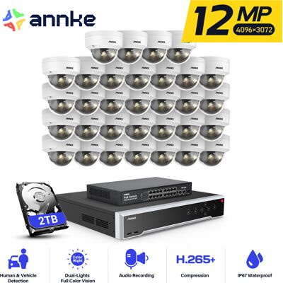 Annke - 12mp Kit De Cámara Seguridad Cable,32ch Nvr 32 Cámara Poe Visión Nocturna Detección Movimiento Kit De Videovigilancia App/pc Remoto,2tb Hdd Annke - 12mp Kit De Cámara Seguridad Cable,32ch Nvr 32 Cámara Poe Visión Nocturna Detección Movimiento Kit De Videovigilancia App/pc Remoto,2tb Hdd