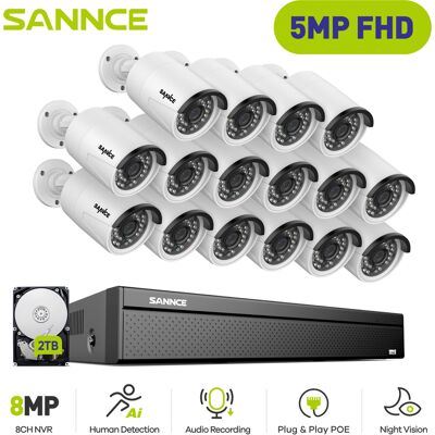 ANNKE Sannce Sistema De Cámaras Cctv Cable Poe,16 Canales Cámara De Seguridad Poe De 5mp×16,grabación 24/7 Visión Nocturna,2tb Hdd ANNKE Sannce Sistema De Cámaras Cctv Cable Poe,16 Canales Cámara De Seguridad Poe De 5mp×16,grabación 24/7 Visión Nocturna,2tb Hdd
