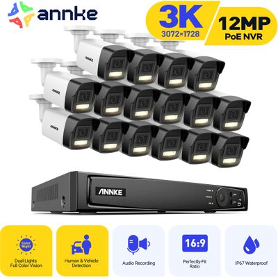 Kit De Videovigilancia Exteriores Cable 3k, Cámara De Vigilancia Con Nvr 16ch E 16x5mp Cámara Ip Poe, Detección Personas/vehículos, Color Visión Nocturna - Annke Kit De Videovigilancia Exteriores Cable 3k, Cámara De Vigilancia Con Nvr 16ch E 16x5mp Cámara Ip Poe, Detección Personas/vehículos, Color Visión Nocturna - Annke