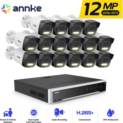 12mp Poe Cámara De Seguridad,32ch Nvr 16 Cámara Poe Visión Nocturna Detección Movimiento App/pc Remoto Kit De Videovigilancia - Annke 12mp Poe Cámara De Seguridad,32ch Nvr 16 Cámara Poe Visión Nocturna Detección Movimiento App/pc Remoto Kit De Videovigilancia - Annke